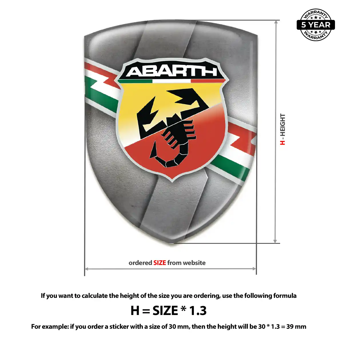Abarth Car Emblem Overlay Resin Luxe