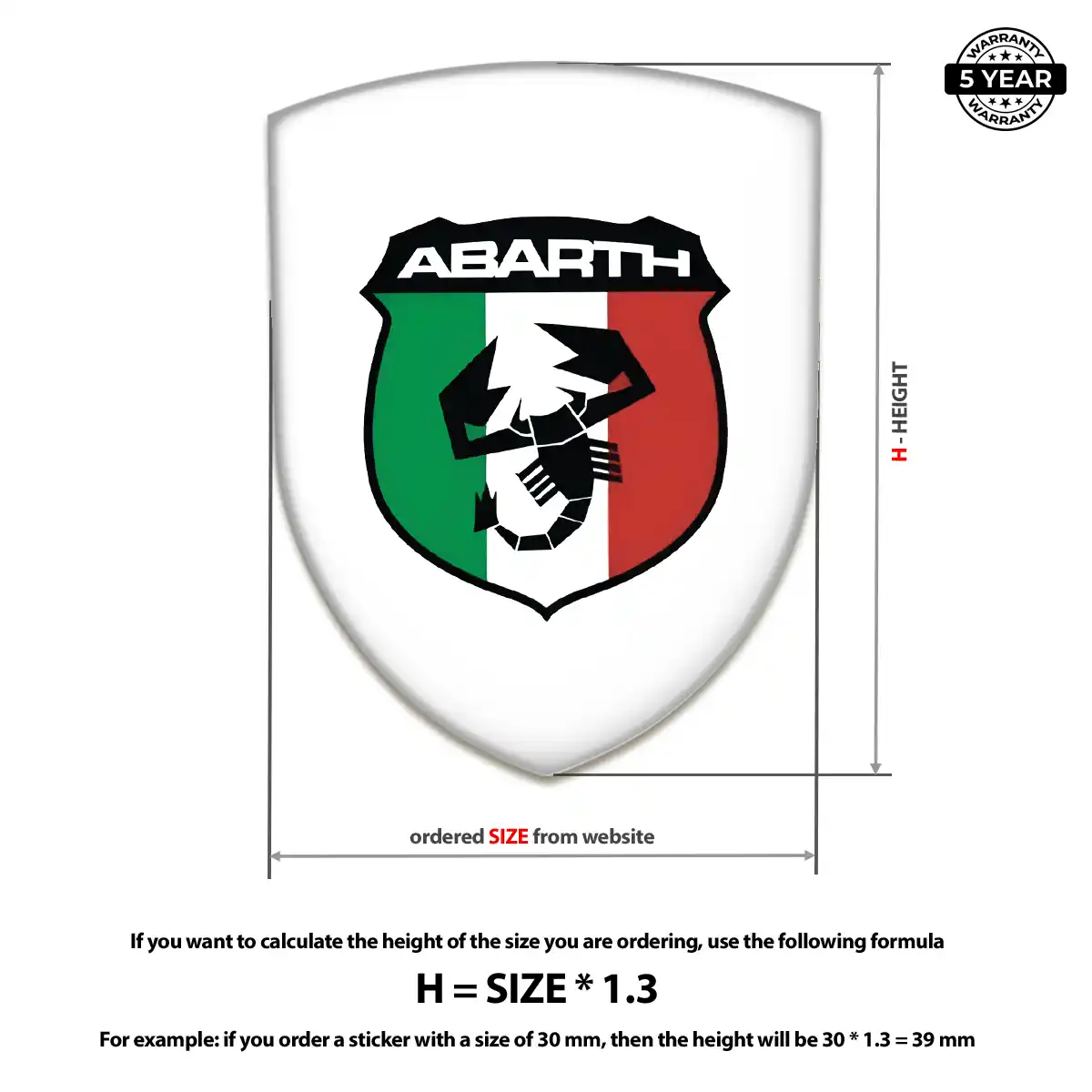 Abarth Car Emblem Sticker Elite Finish