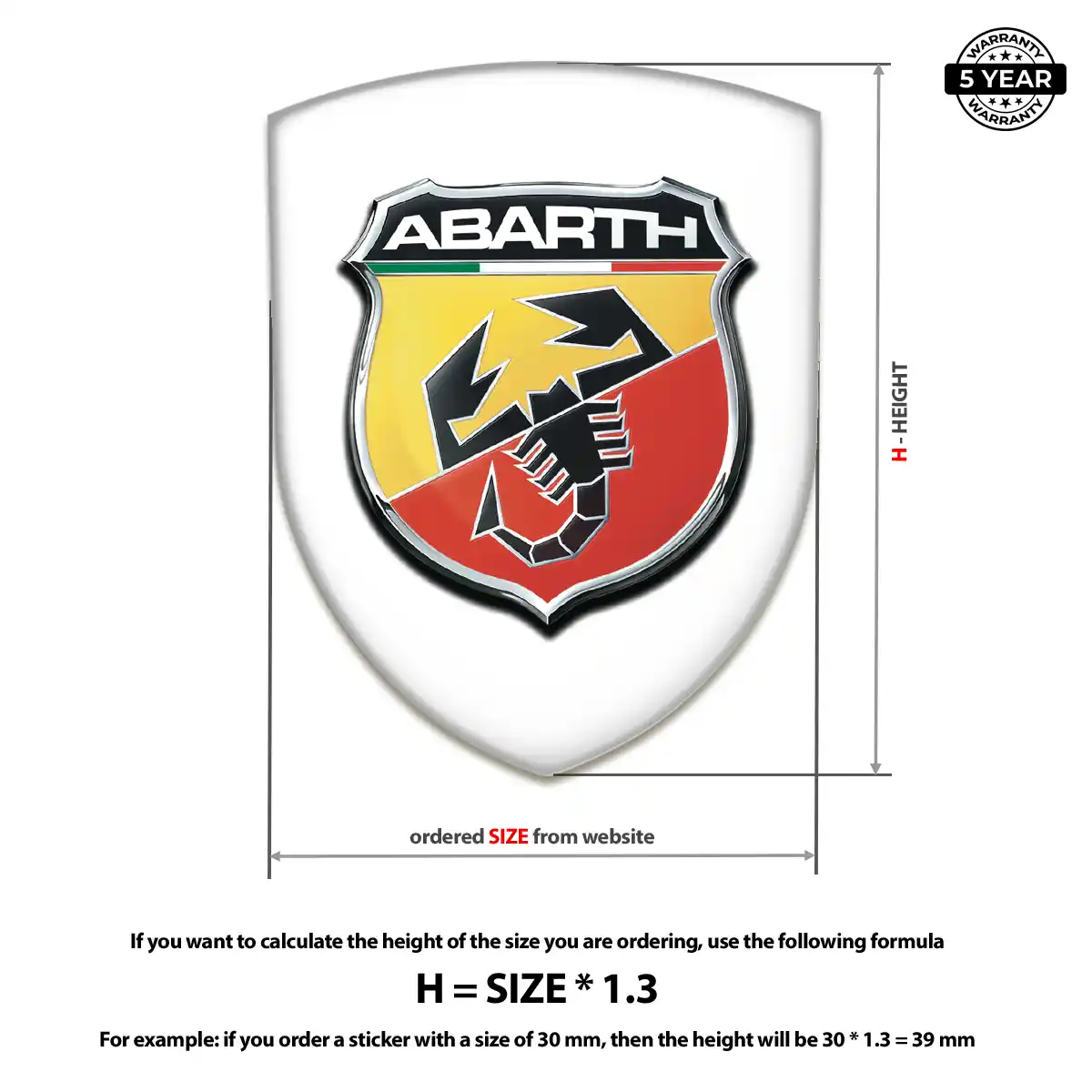 Abarth Car Emblem Sticker Prestige Line