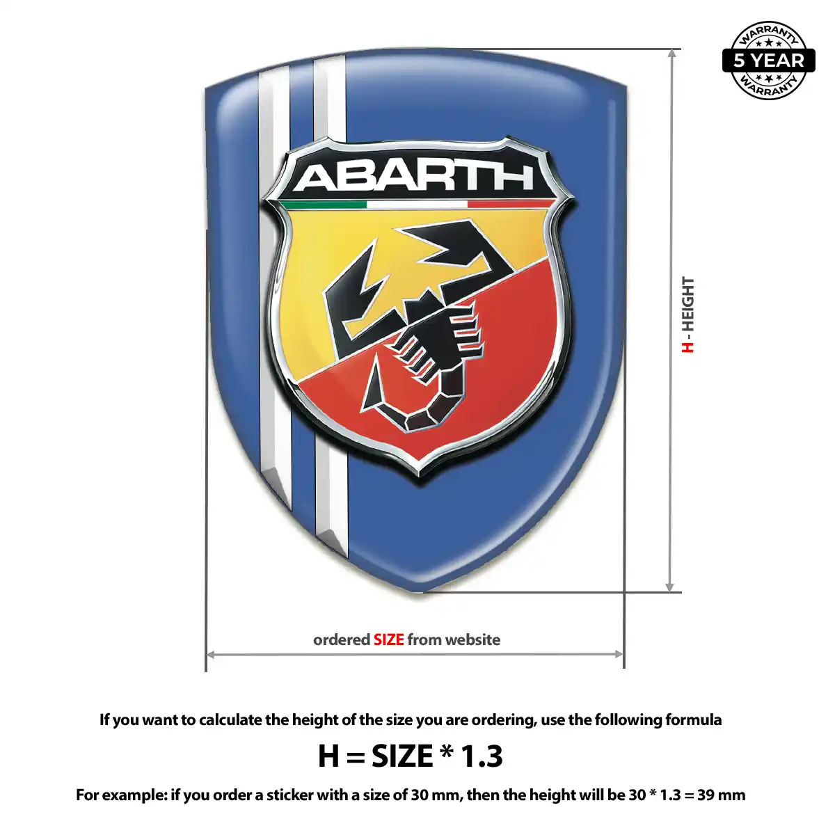 Abarth Car Emblem Sticker Resin Luxe