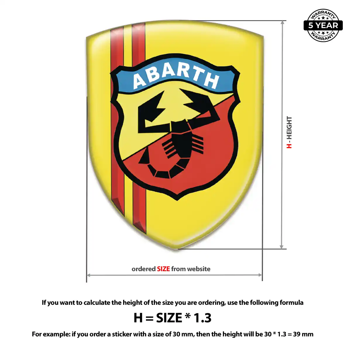 Abarth Car Logo Decal Elite Finish
