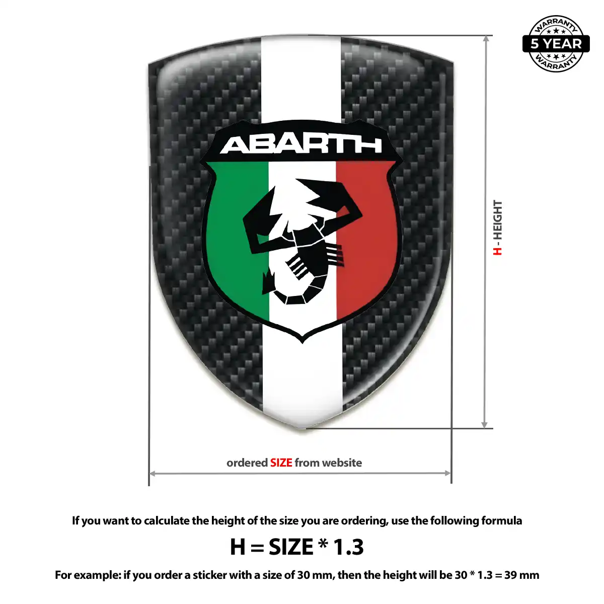 Abarth Car Logo Decal Resin Elite