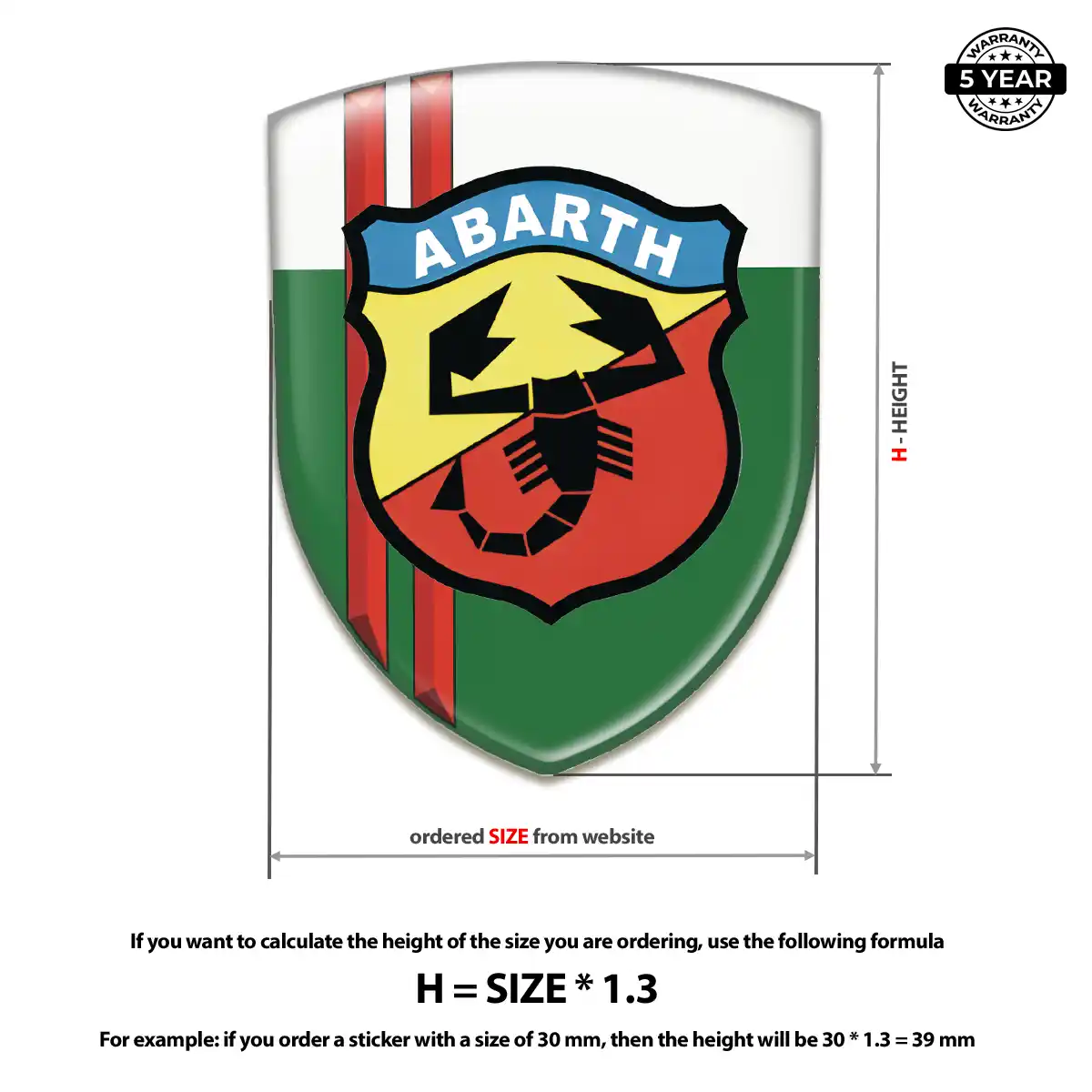 Abarth Car Logo Decal Resin Luxe