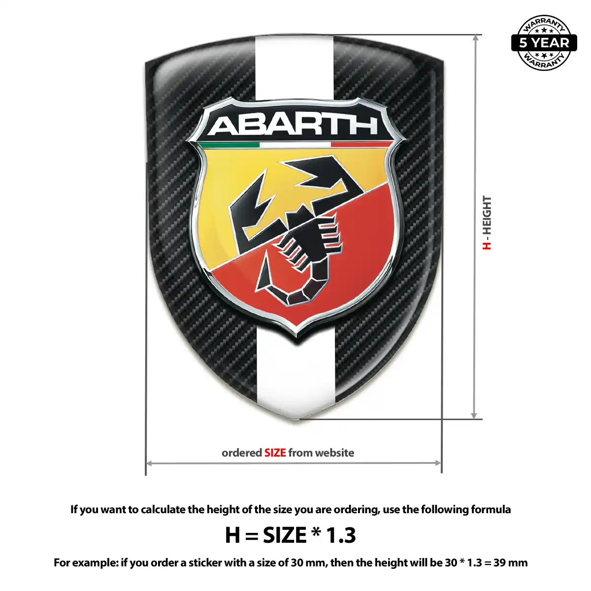 Abarth Crest Emblem Premium Dome