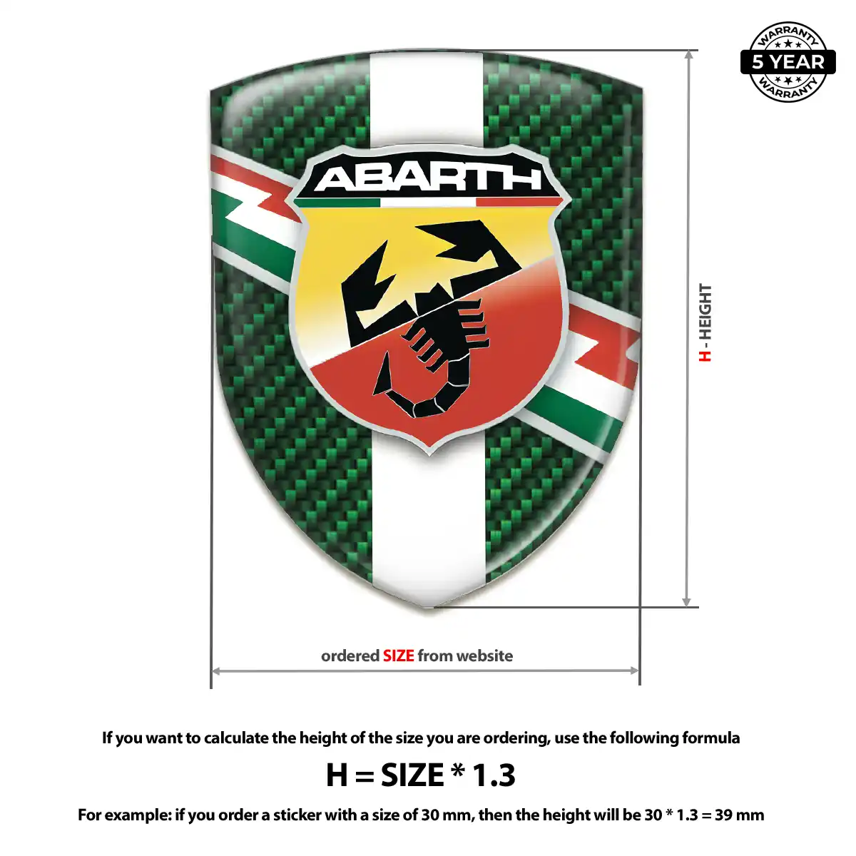Abarth Crest Logo Emblem Premium Dome
