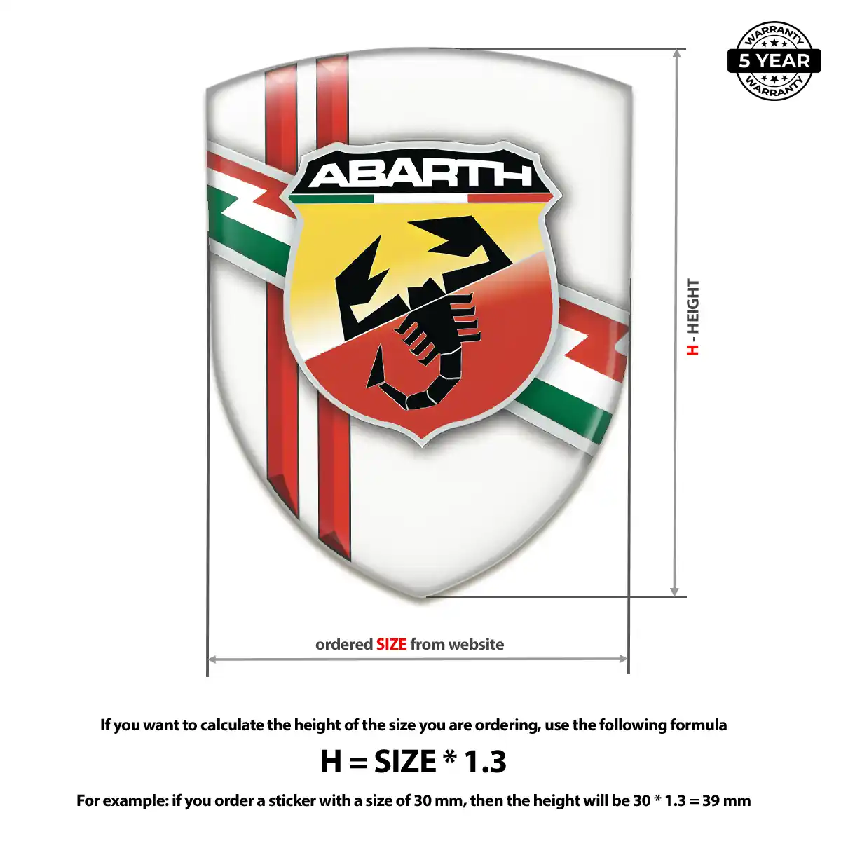 Abarth Crest Logo Emblem Resin Luxe