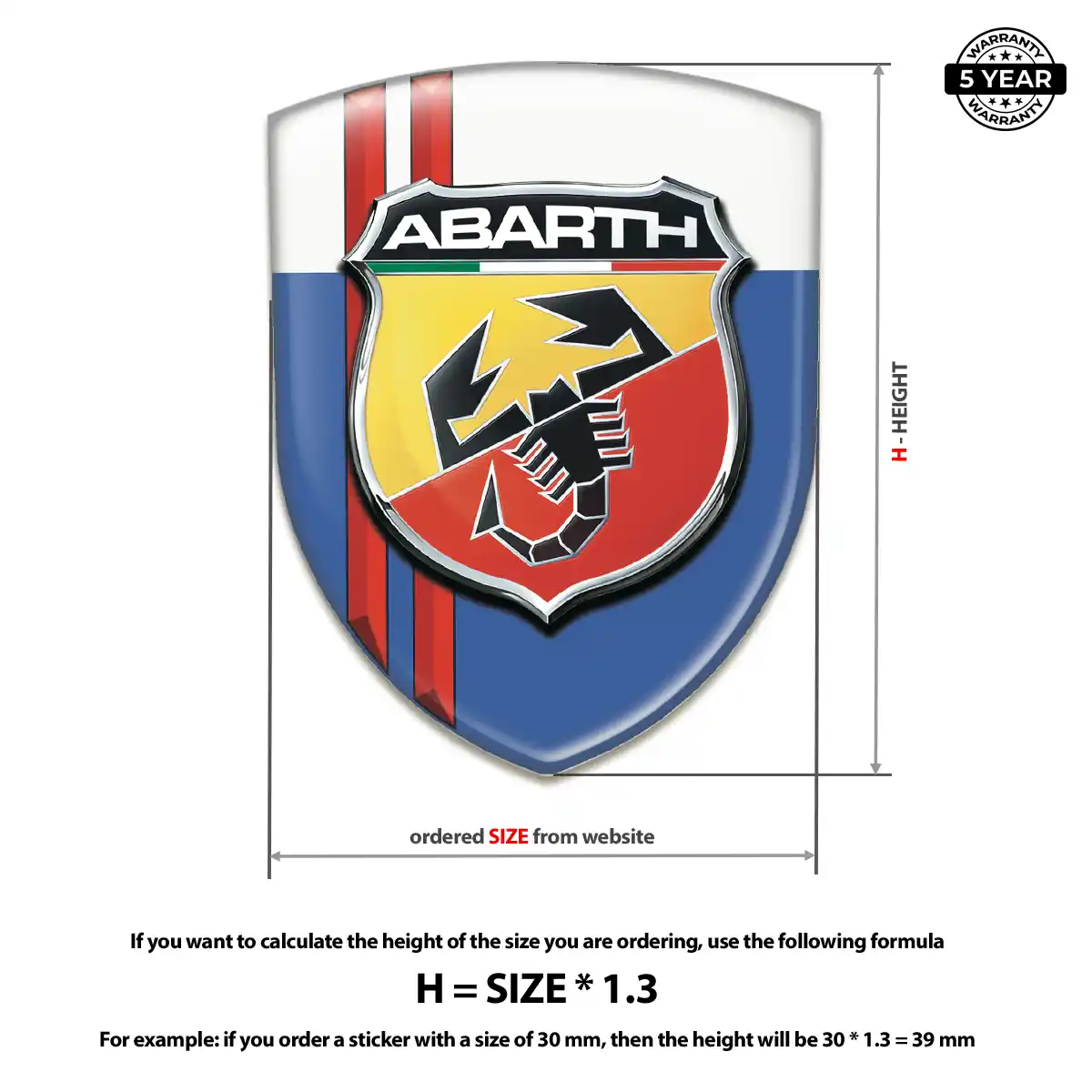 Abarth Domed Badge Prime Quality