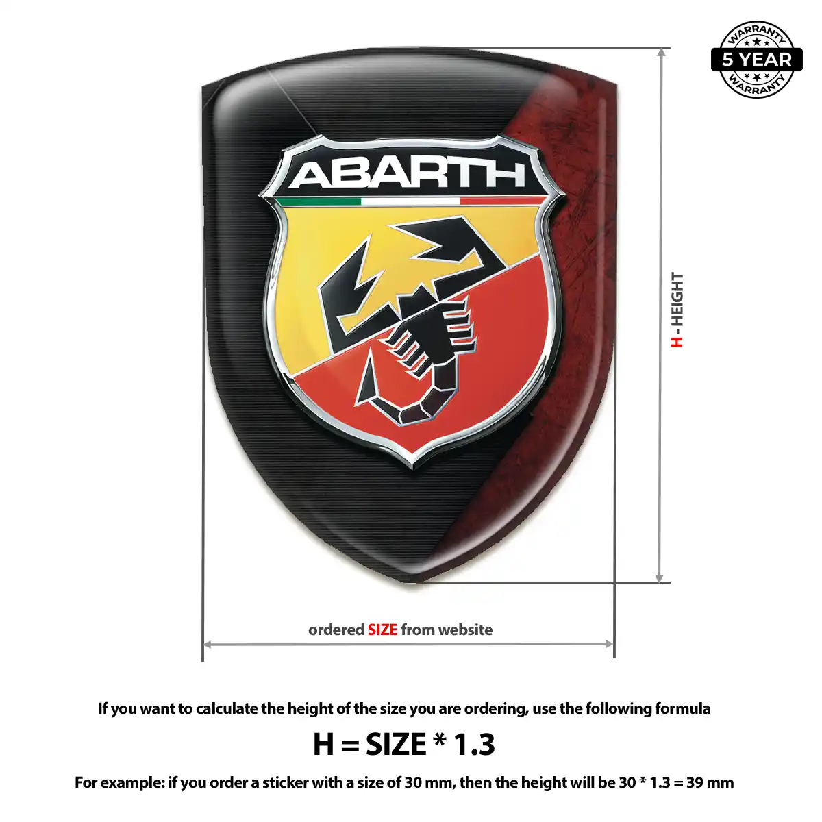Abarth Domed Car Sticker Auto Tuning