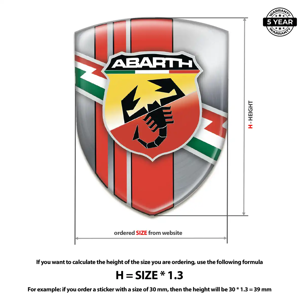 Abarth Domed Car Sticker Cabin Style