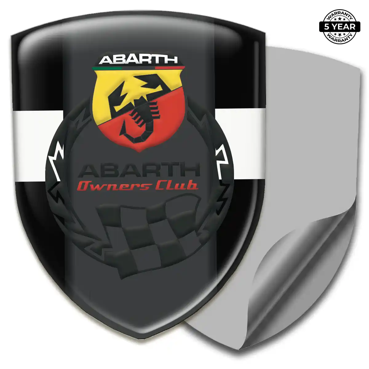 Abarth Domed Car Sticker Elite Edition