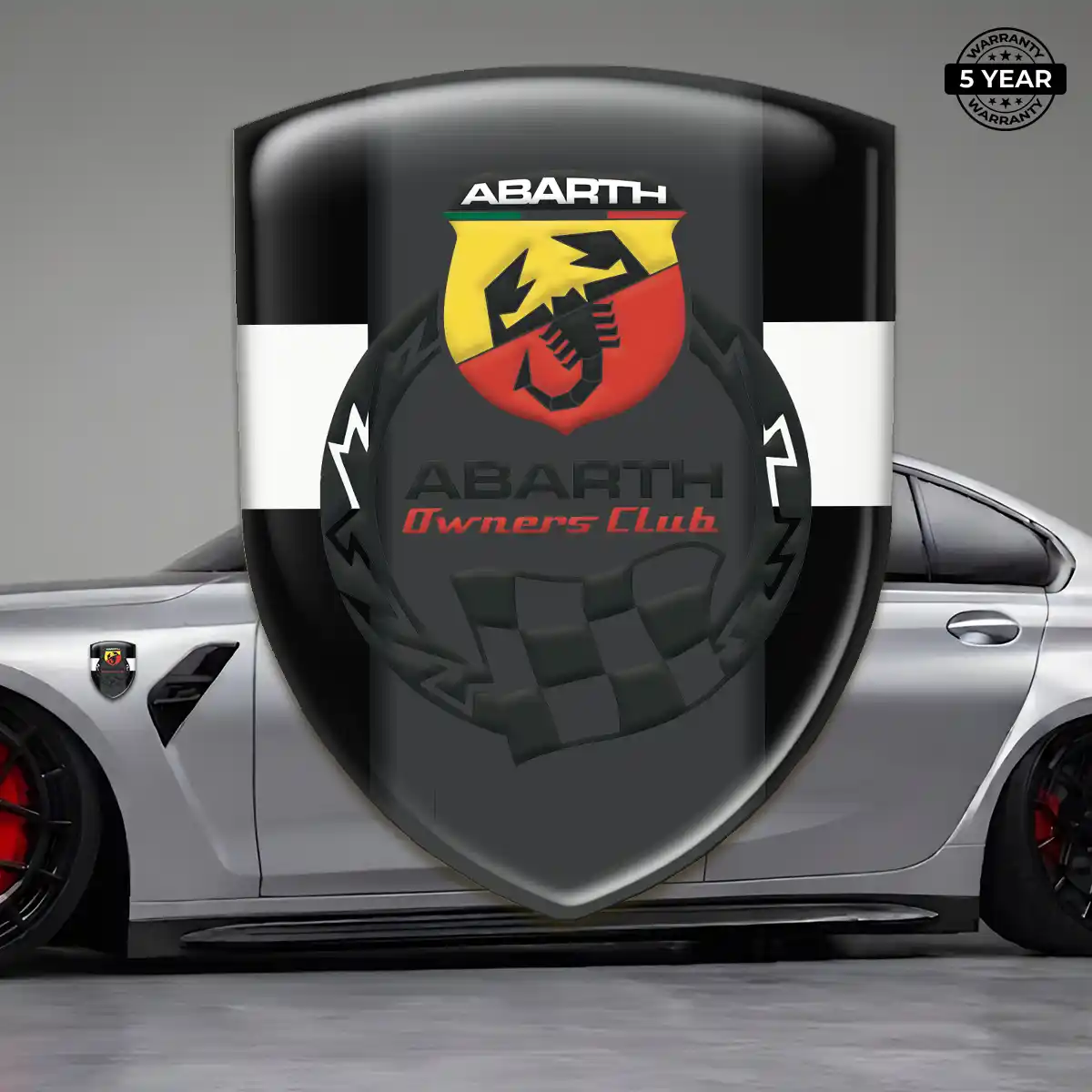 Abarth Domed Car Sticker Elite Edition
