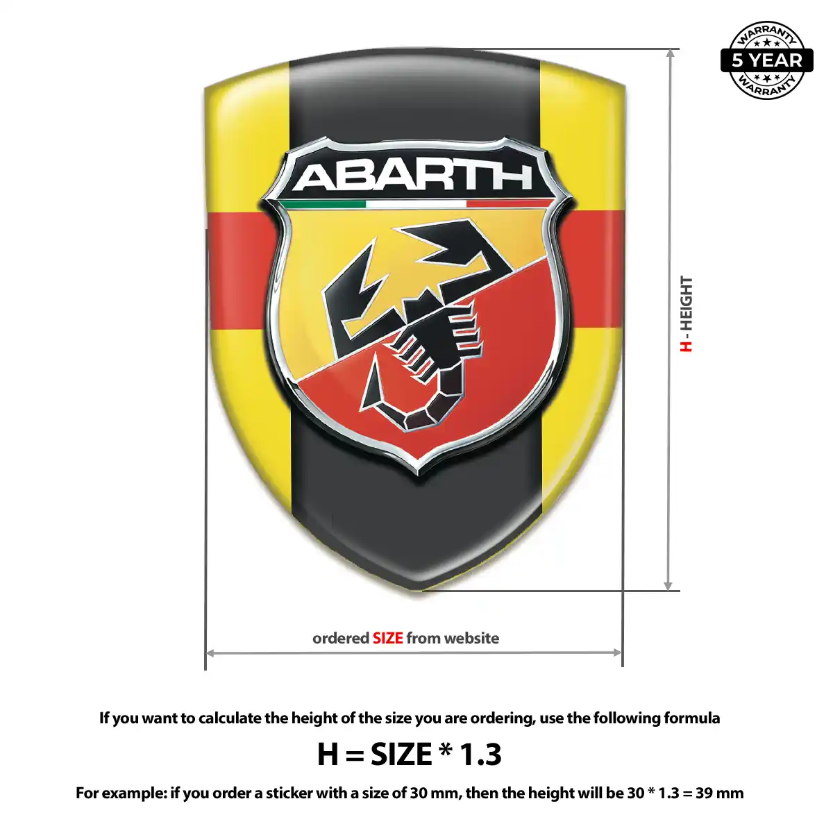 Abarth Domed Car Sticker Exclusive Series