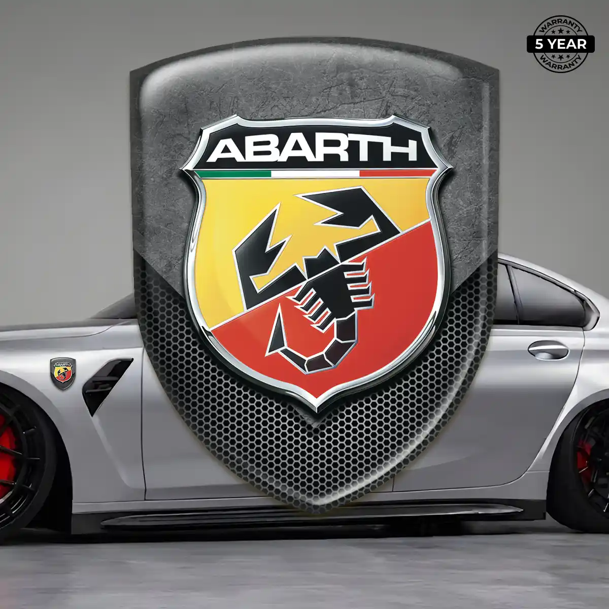 Abarth Domed Car Sticker Interior Elegance
