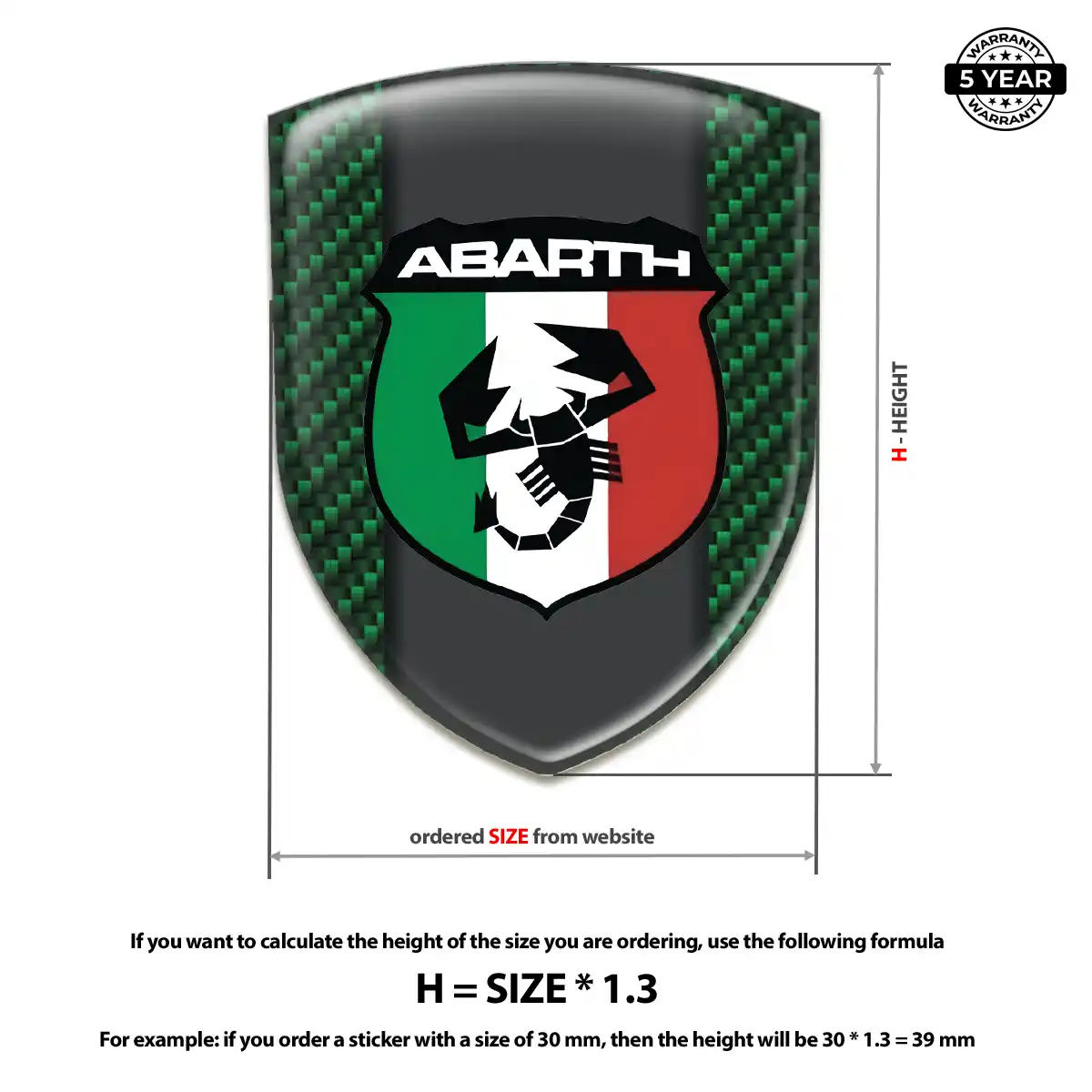 Abarth Domed Car Sticker Noble Edition