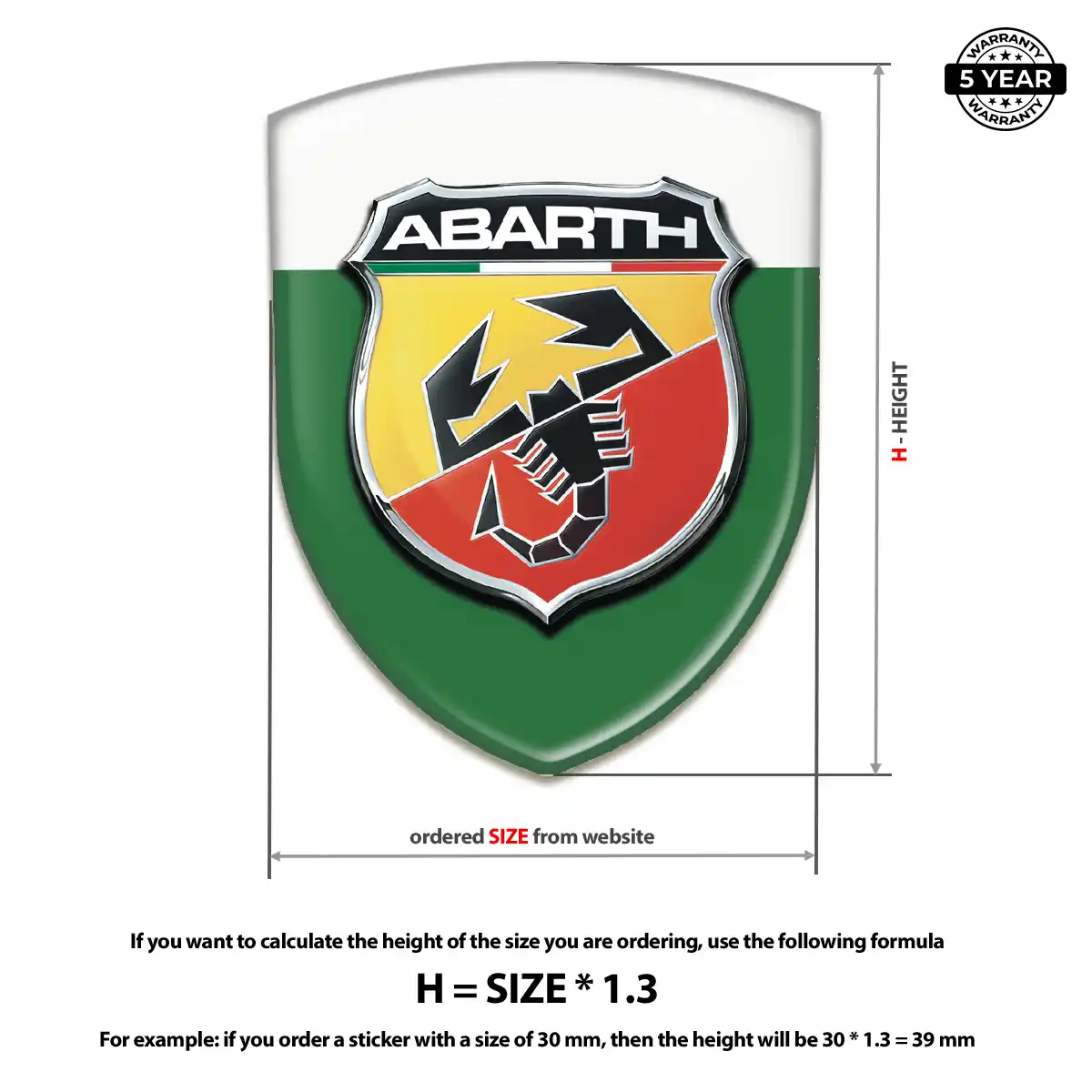 Abarth Domed Car Sticker Outer Style