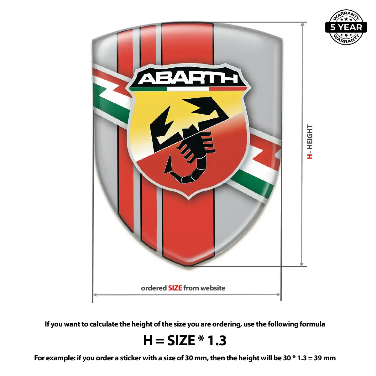 Abarth Domed Car Sticker Premium Dome
