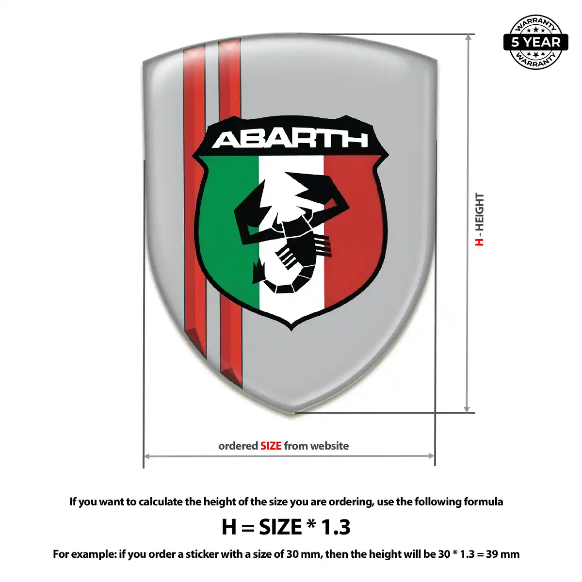Abarth Domed Car Sticker Prestige Line