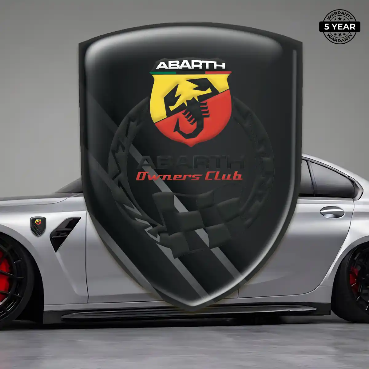 Abarth Domed Car Sticker Prime Quality