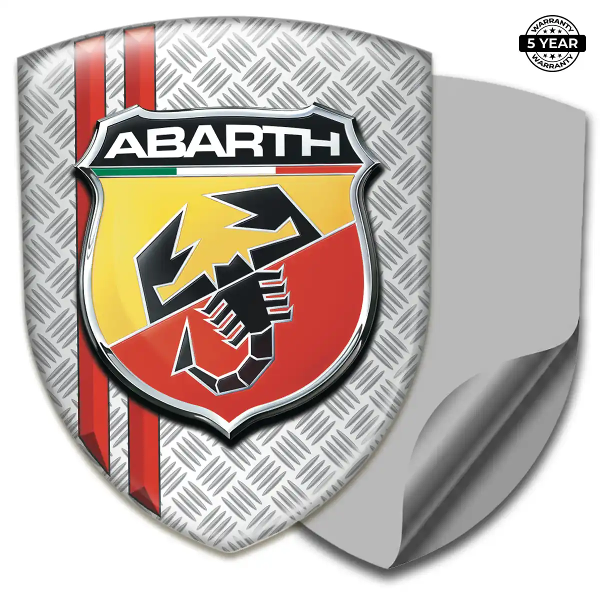 Abarth Domed Car Sticker Refined Design