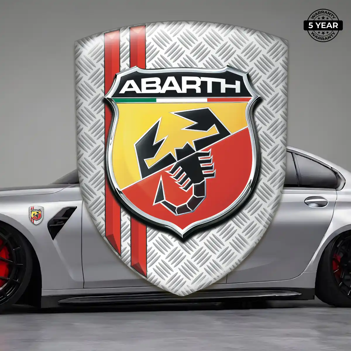 Abarth Domed Car Sticker Refined Design