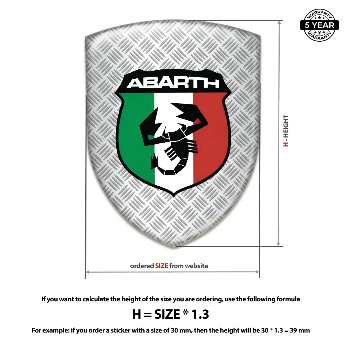 Abarth Domed Car Sticker Signature Grade
