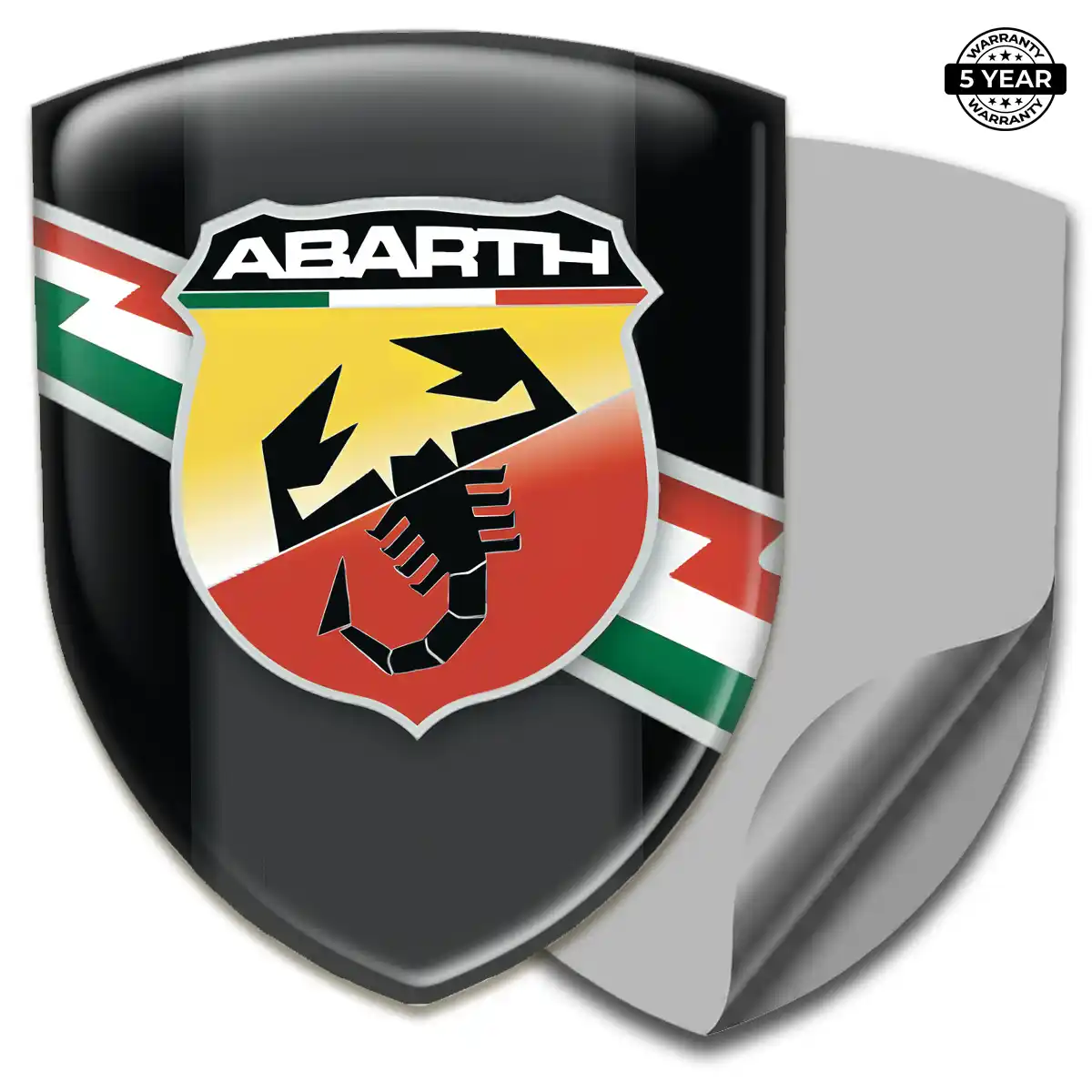 Abarth Domed Car Sticker Sleek Style
