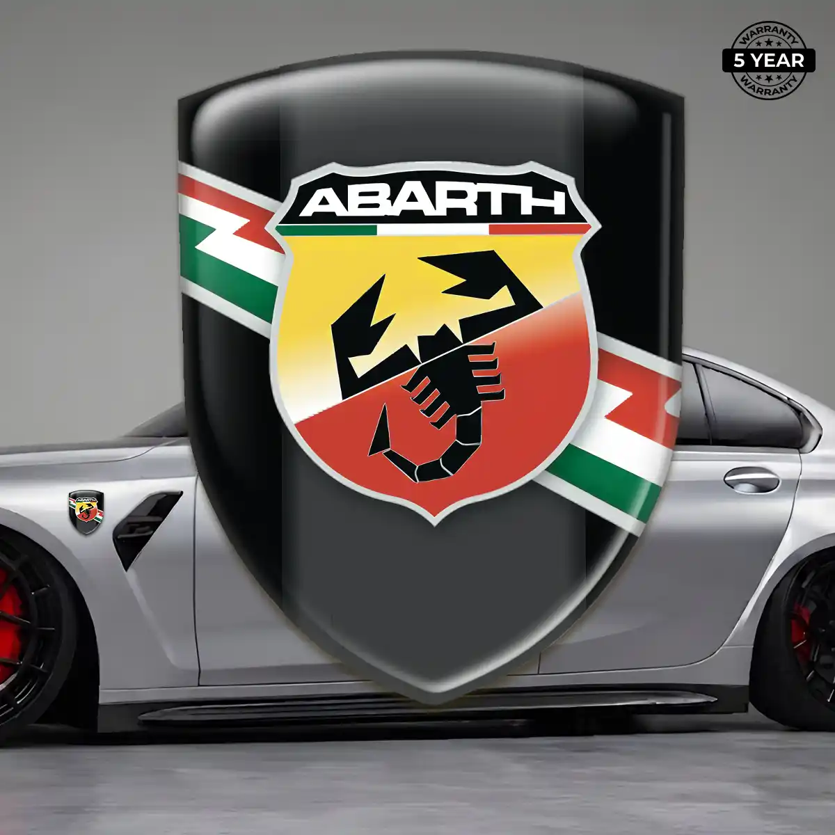 Abarth Domed Car Sticker Sleek Style