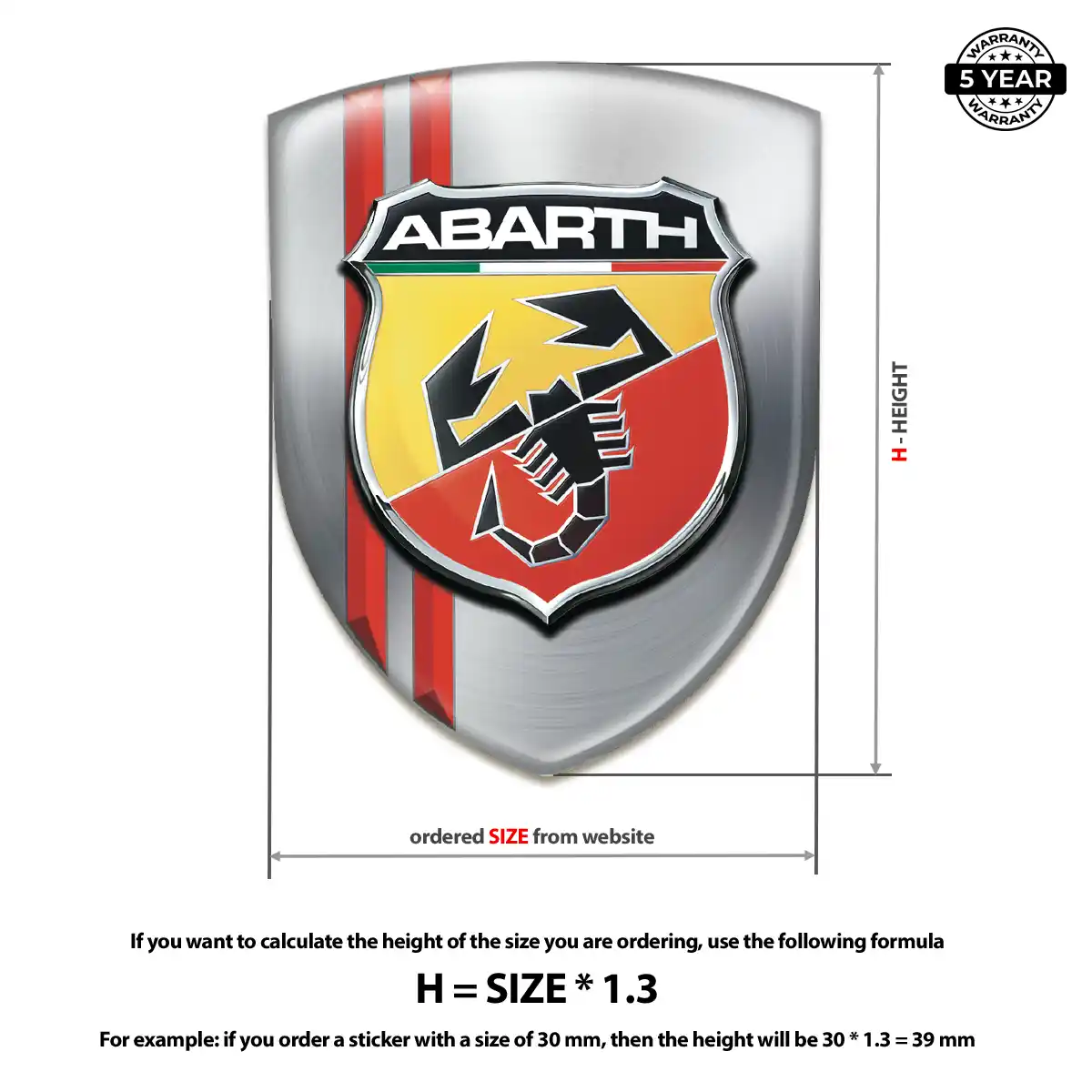 Abarth Domed Car Sticker Sport Tuning