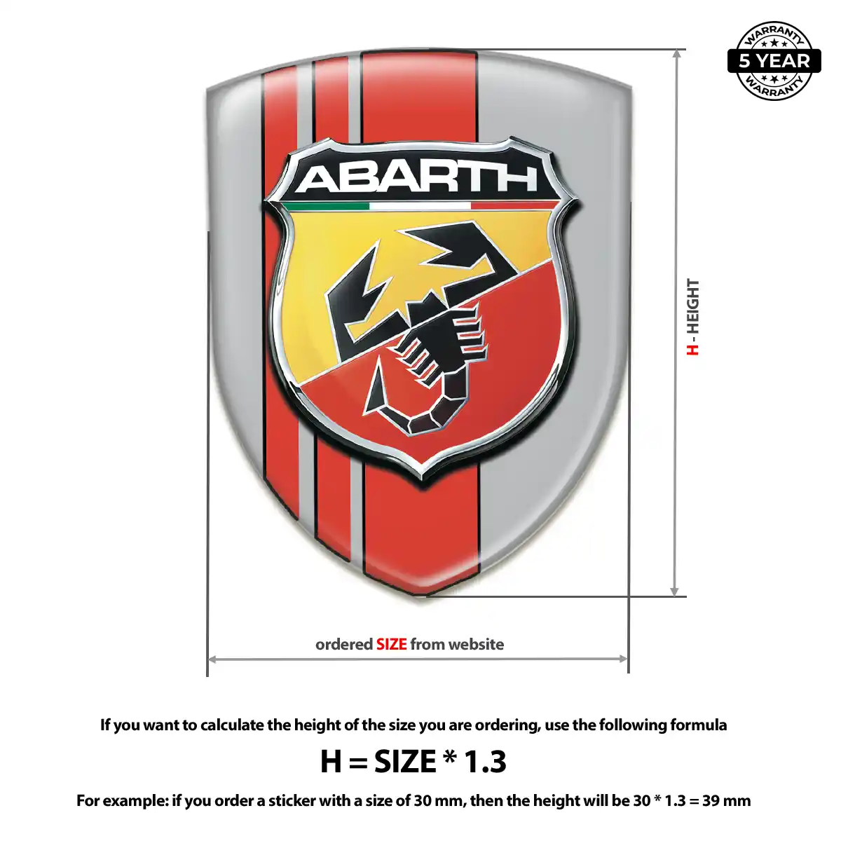 Abarth Domed Car Sticker Superior Craft
