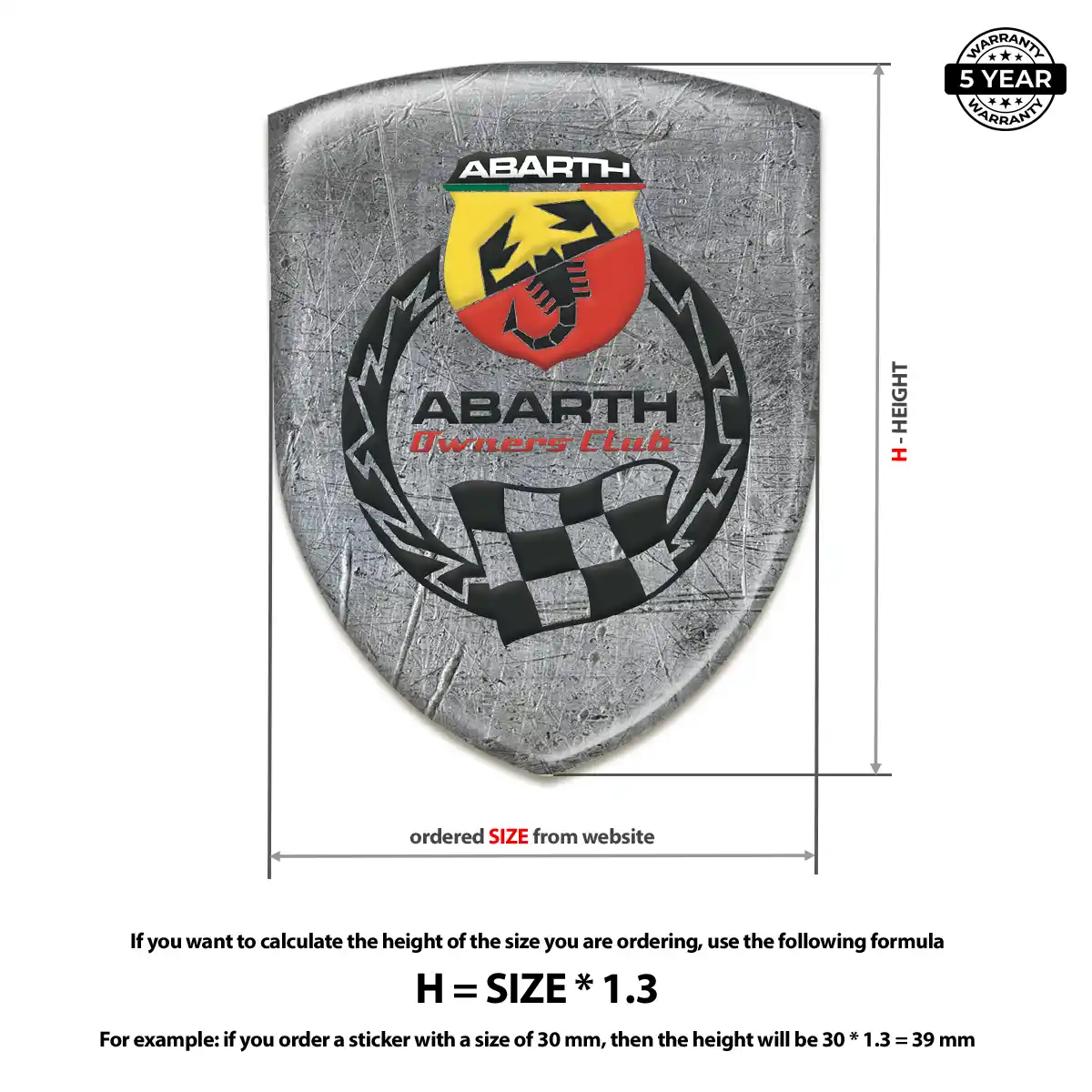 Abarth Domed Decal Auto Tuning