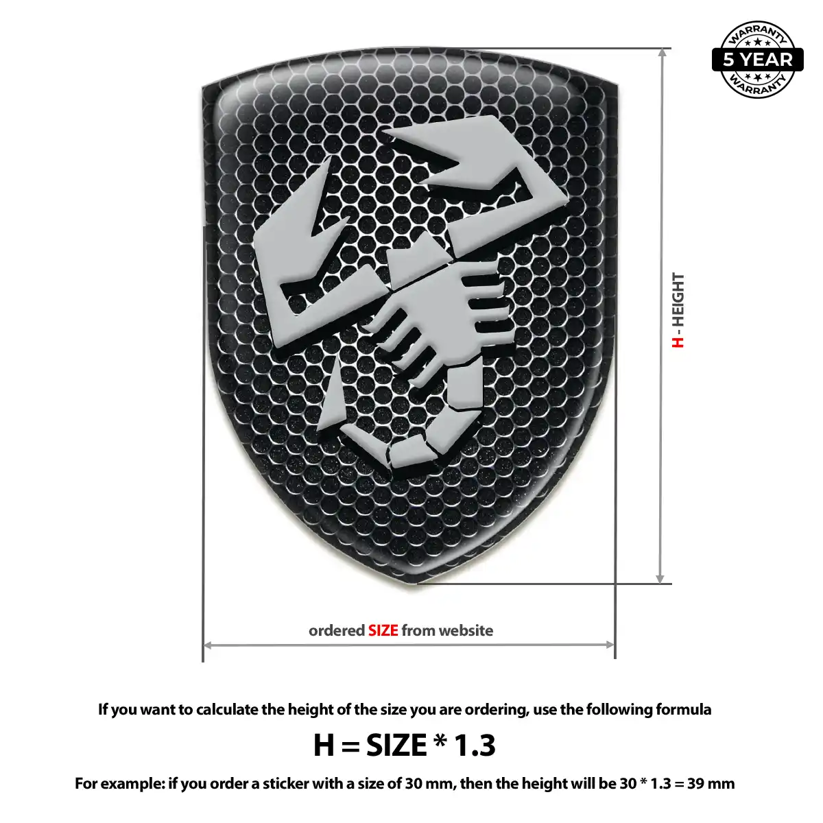 Abarth Domed Decal Elite Finish