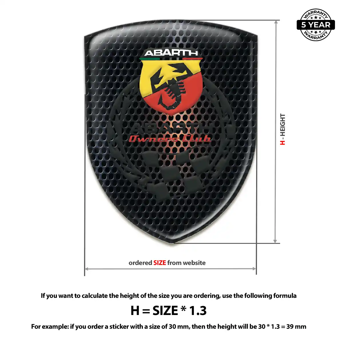 Abarth Domed Decal Exterior Luxe