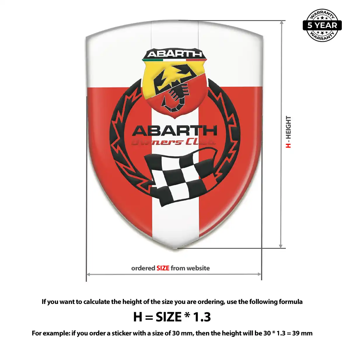 Abarth Domed Decal Noble Edition