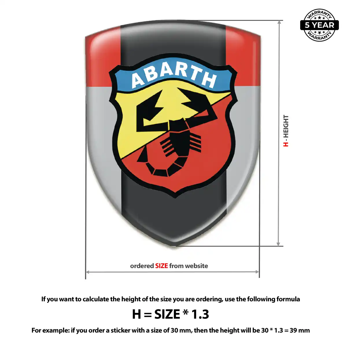 Abarth Domed Decal Outer Style