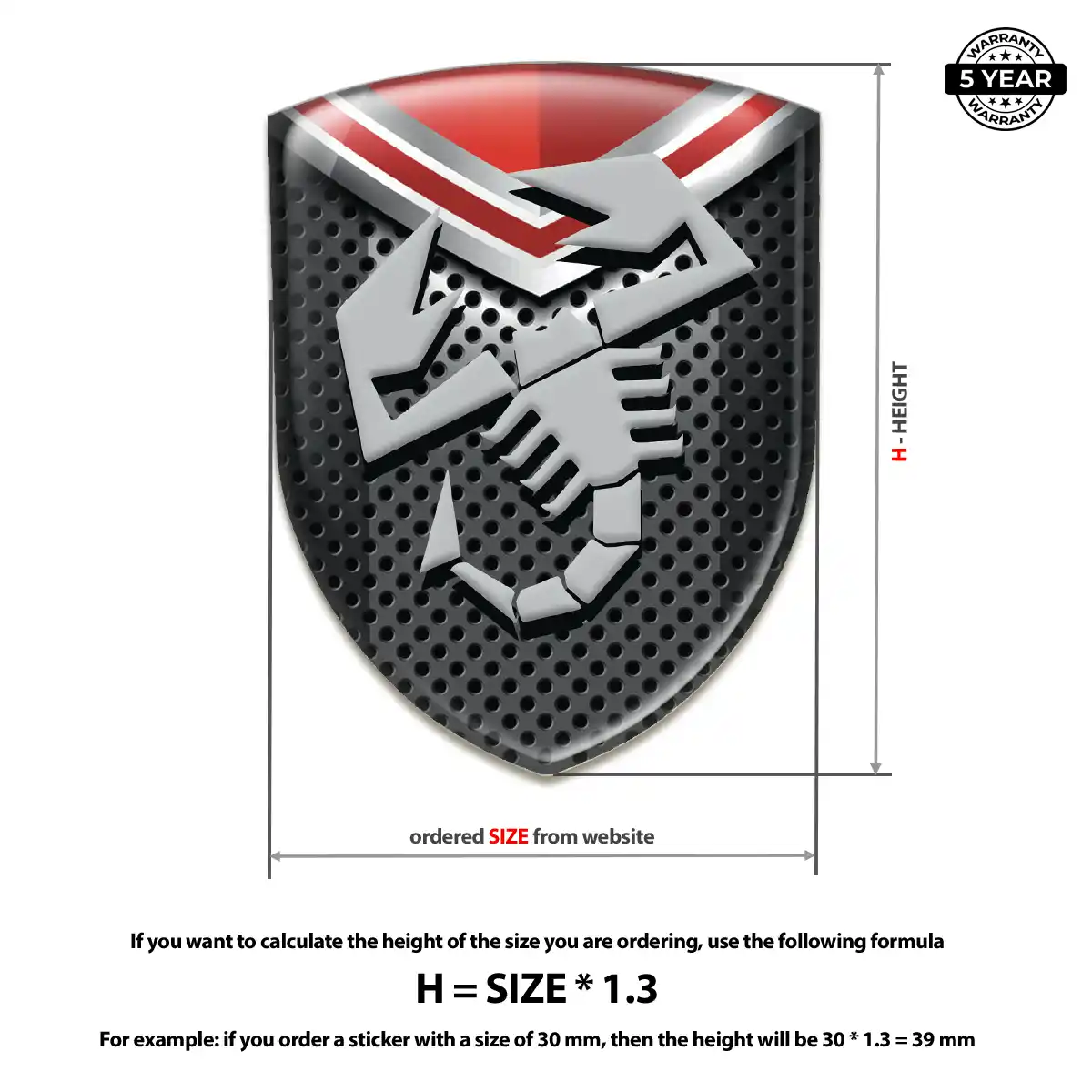 Abarth Domed Decal Premium Dome