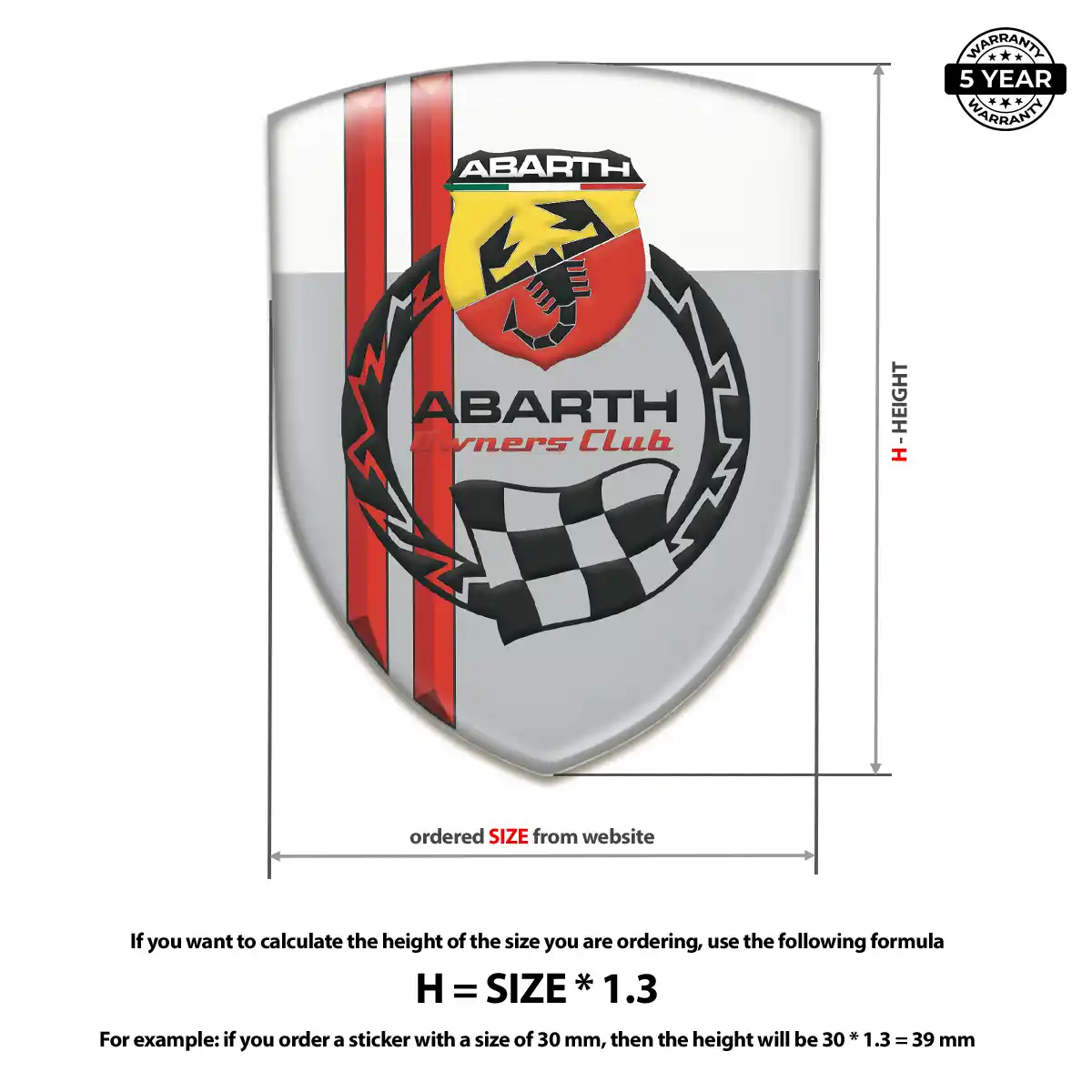 Abarth Domed Decal Prime Quality