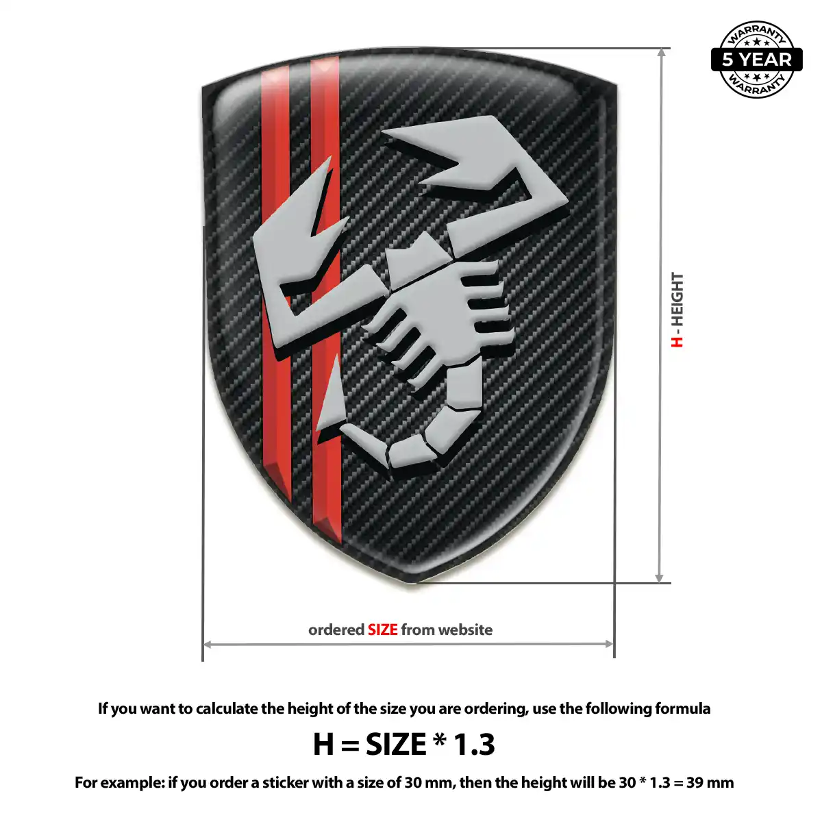 Abarth Domed Decal Refined Design