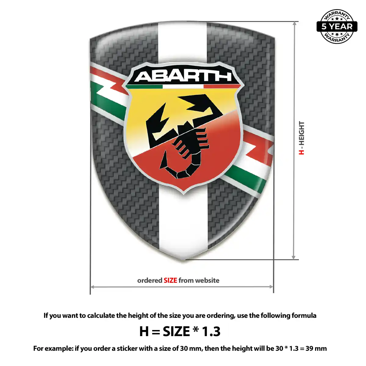 Abarth Domed Decal Resin Elite
