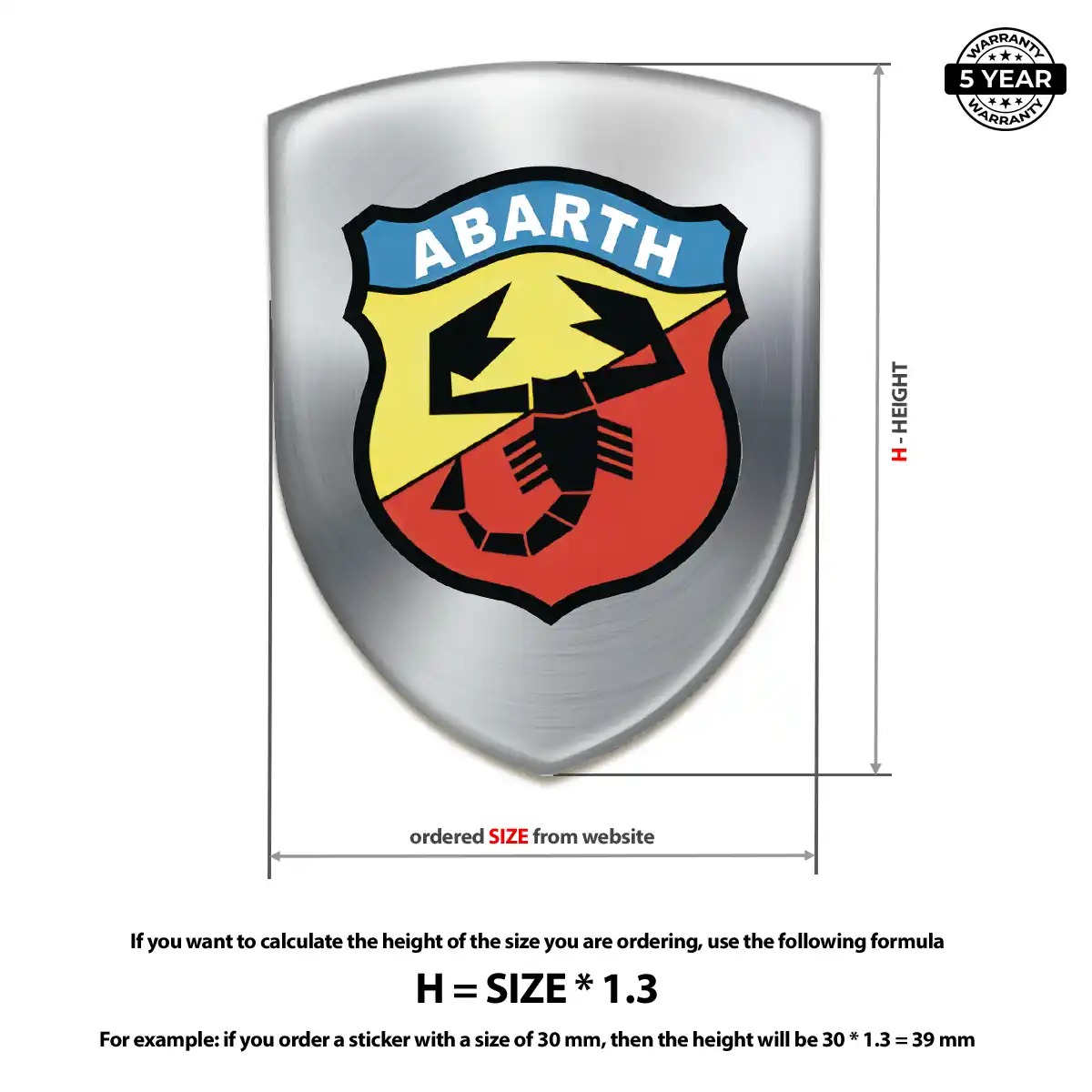 Abarth Domed Decal Resin Luxe