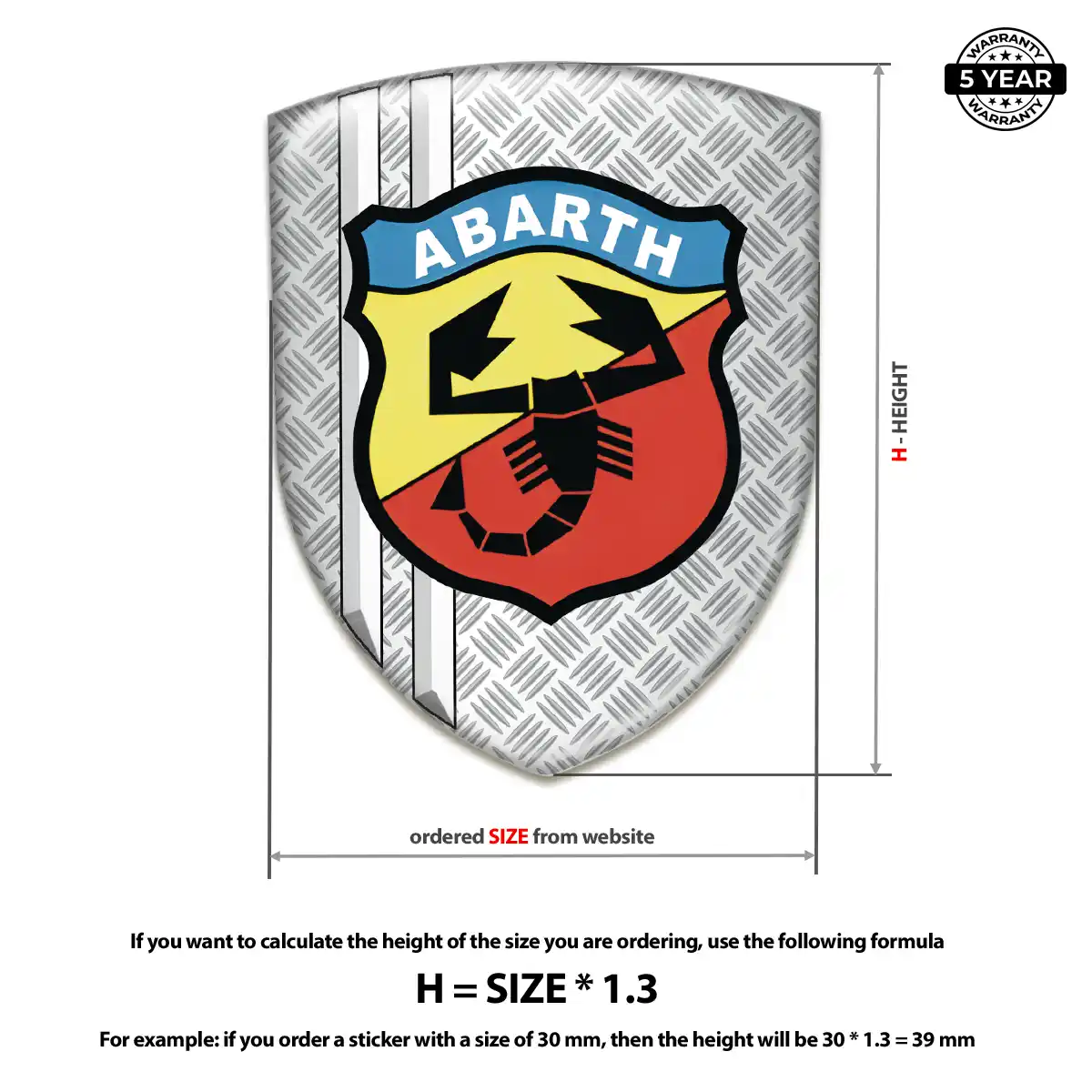 Abarth Domed Decal Sleek Style