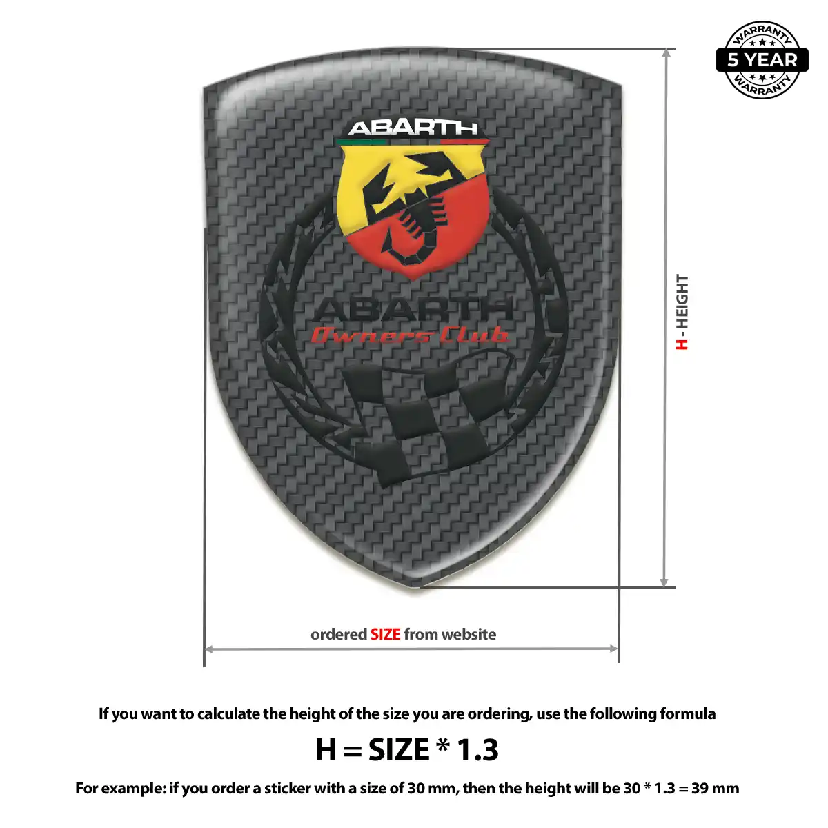 Abarth Domed Emblem Interior Elegance