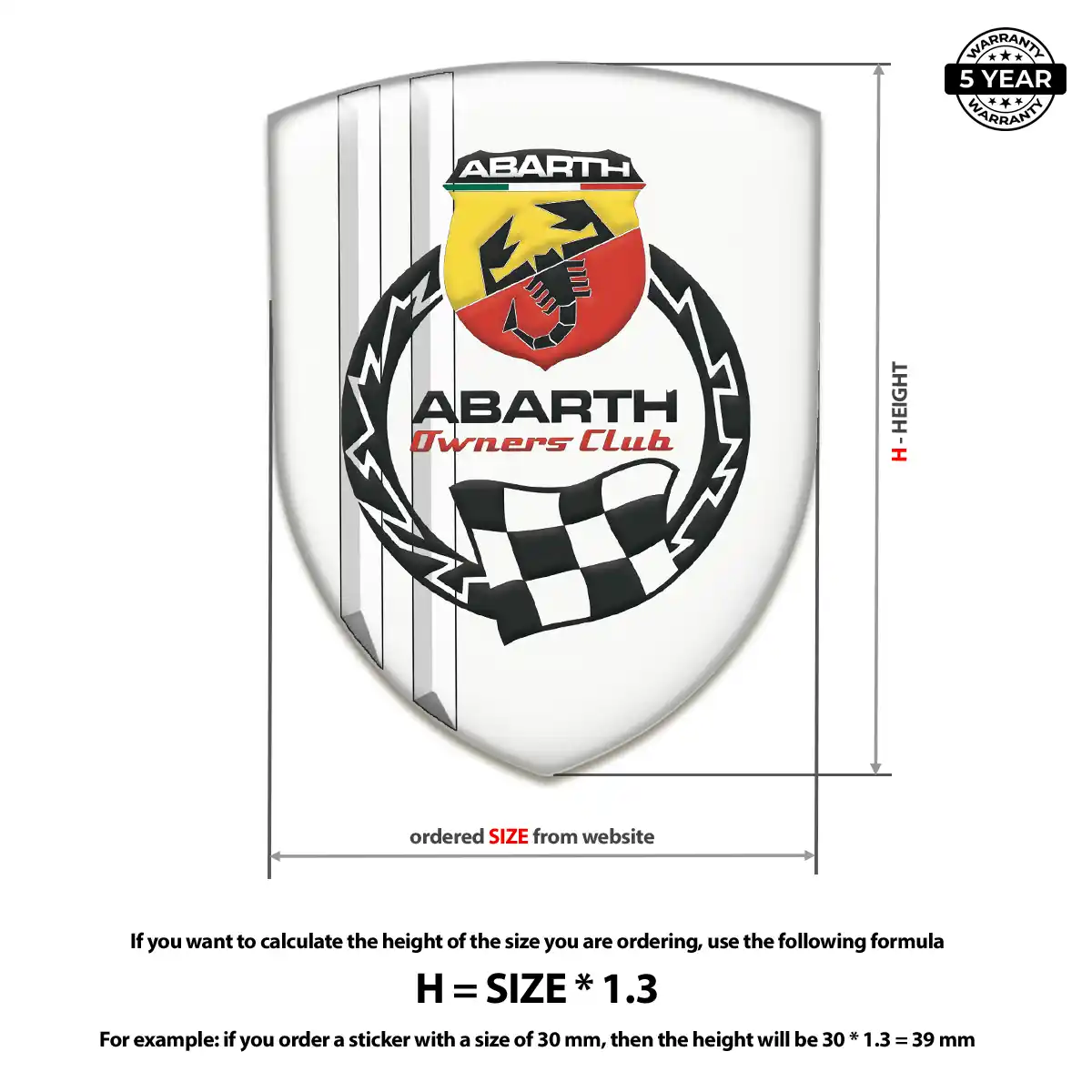 Abarth Domed Emblem Prime Quality