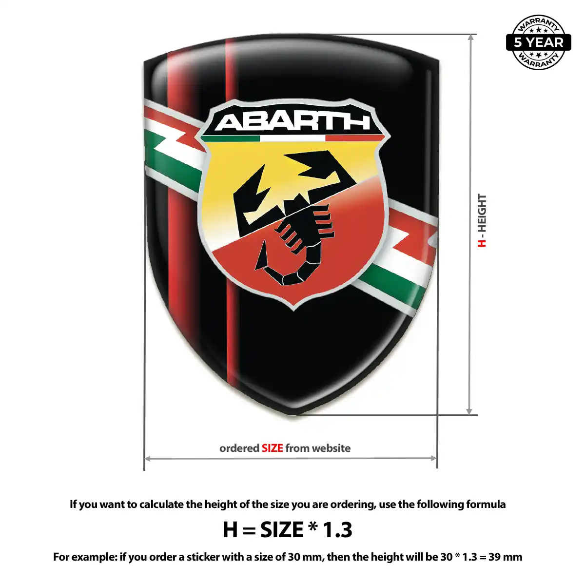 Abarth Domed Logo Decal Auto Tuning