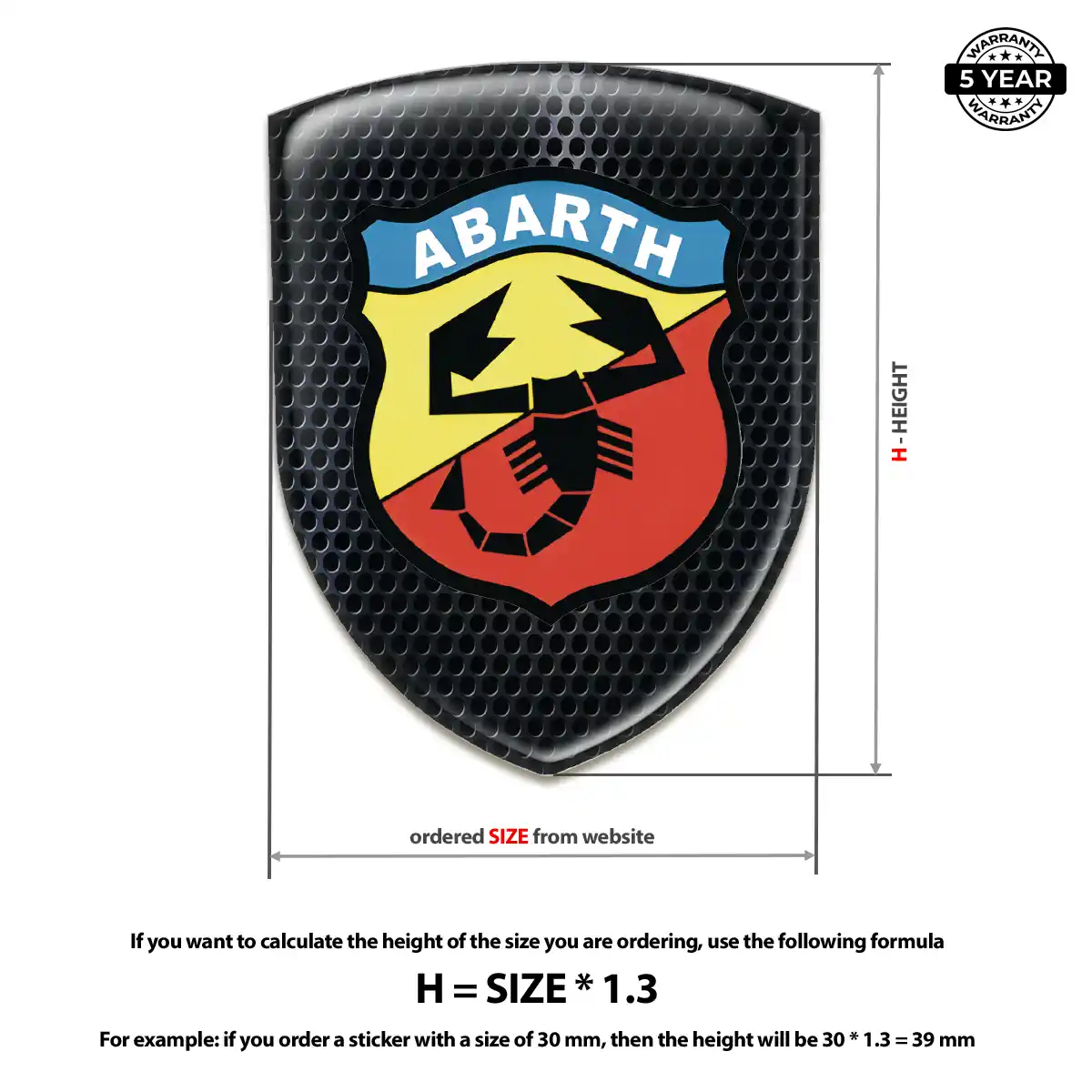 Abarth Domed Logo Decal Deluxe Edition