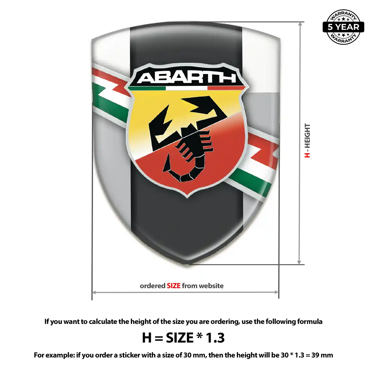 Abarth Domed Logo Decal Elite Finish