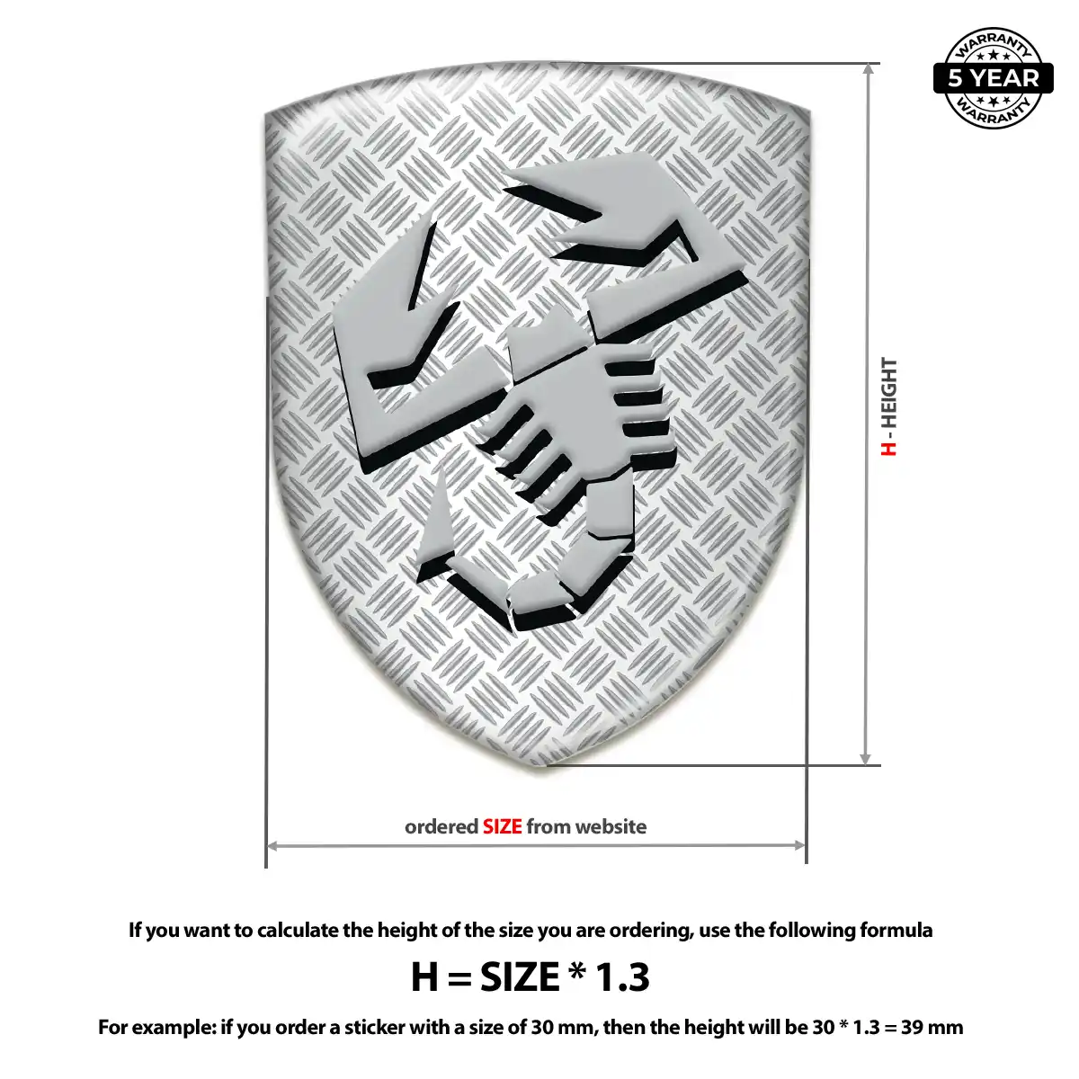 Abarth Domed Logo Decal Exterior Luxe