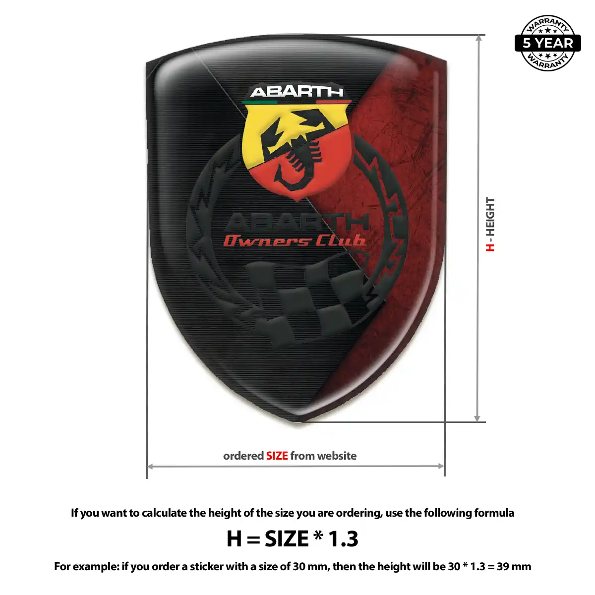 Abarth Domed Logo Decal Interior Elegance