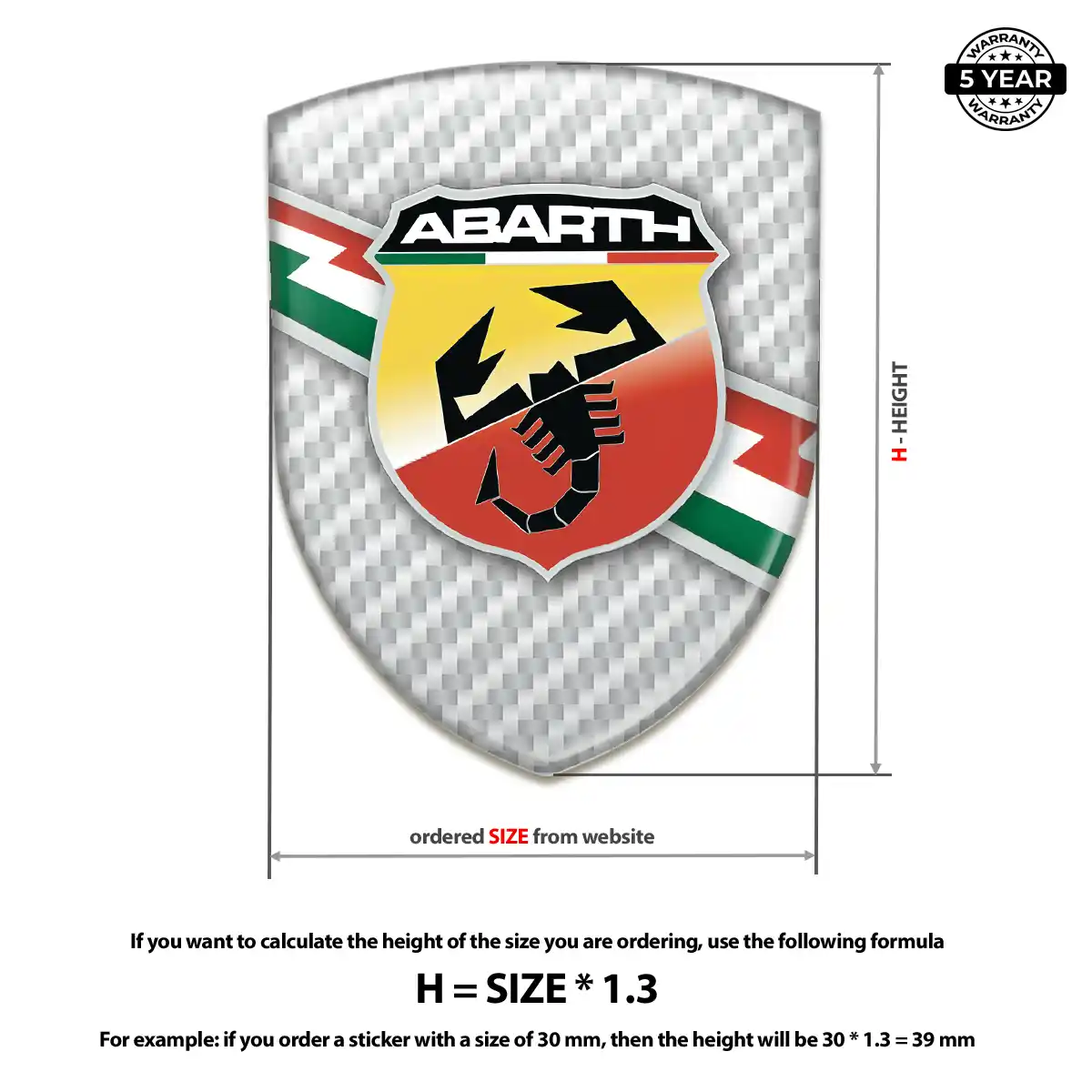 Abarth Domed Logo Decal Outer Style