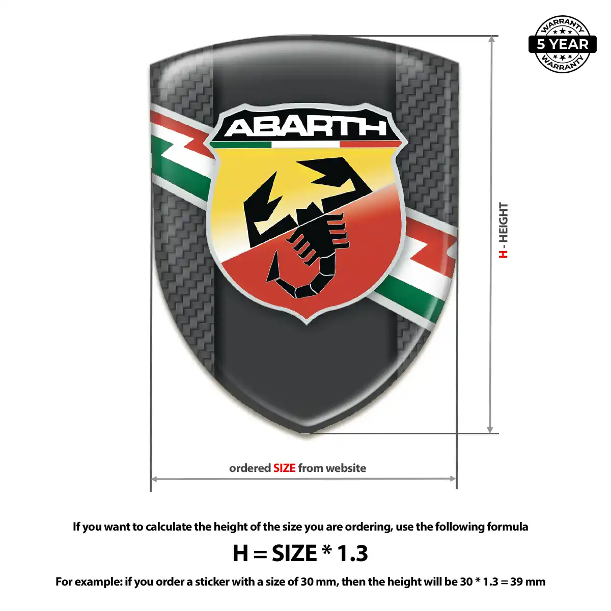 Abarth Domed Logo Decal Performance Style