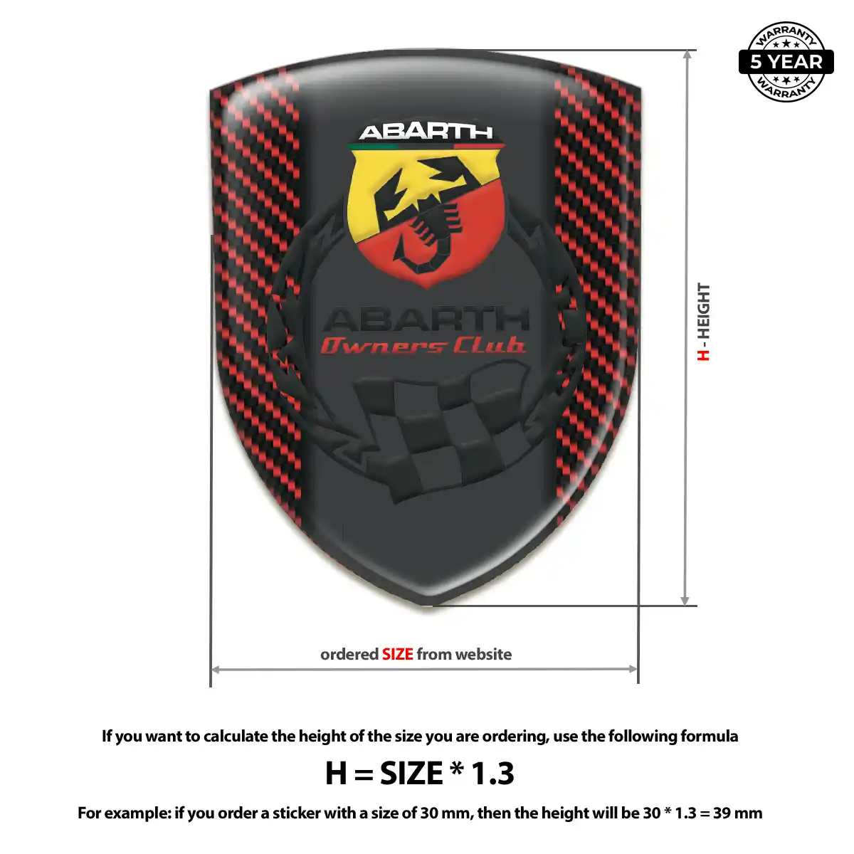 Abarth Domed Logo Decal Refined Design